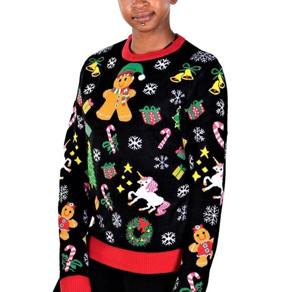 Ugly Christmas Sweater Holiday Pullover Unisex New gingerbread Medium party - Picture 10 of 12